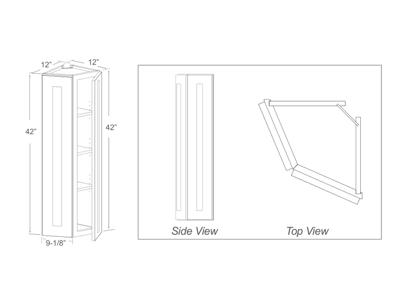 Cabinet drawing — front and side views