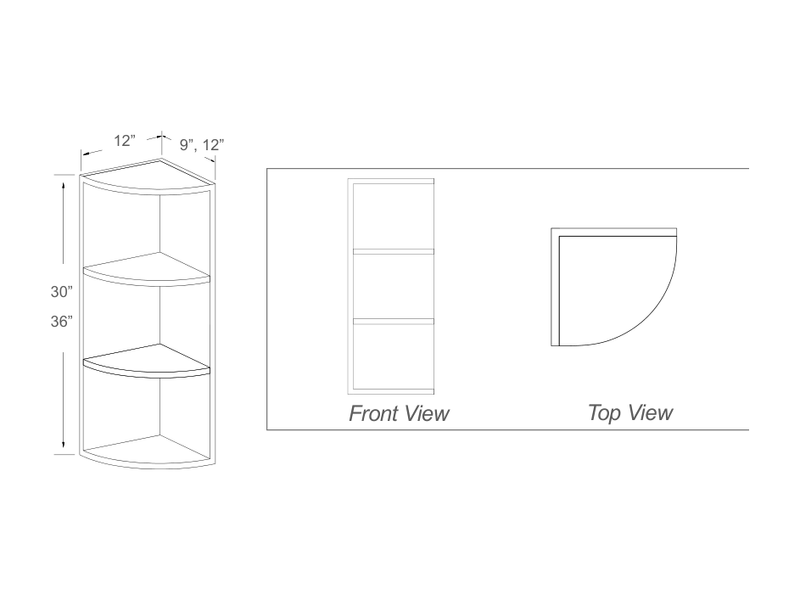 Cabinet drawing — front and side views