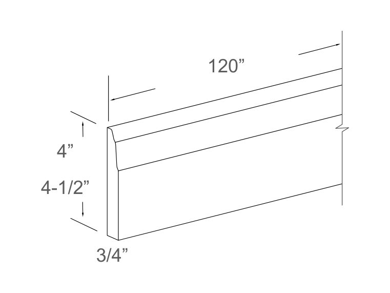 Molding / panel drawing — profile and side view