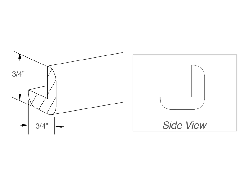 Molding / panel drawing — profile and side view