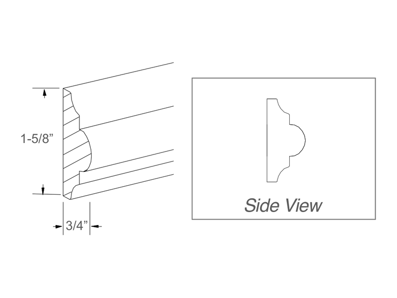 Molding / panel drawing — profile and side view