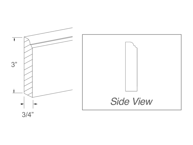 Molding / panel drawing — profile and side view