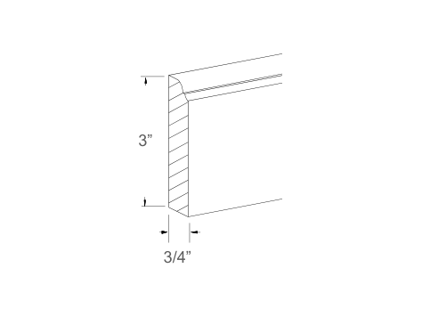 Cabinet drawing — front and side views