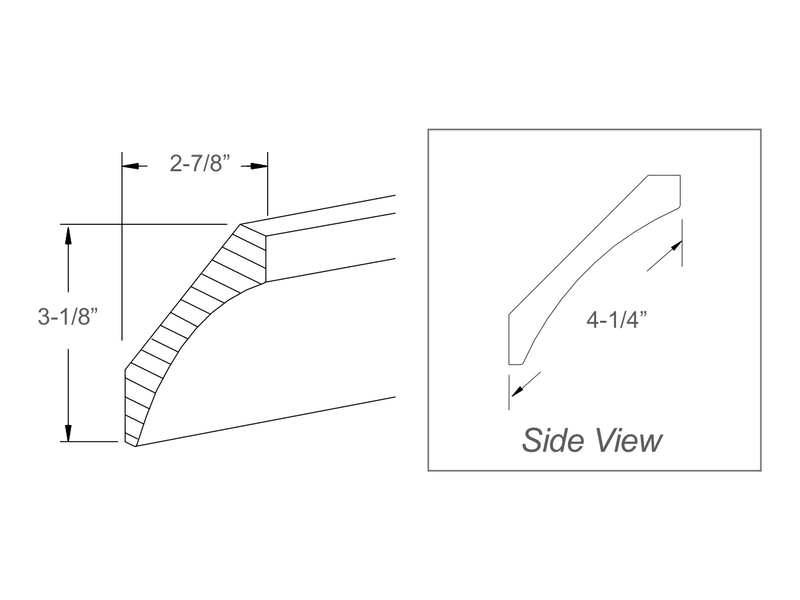 Molding / panel drawing — profile and side view