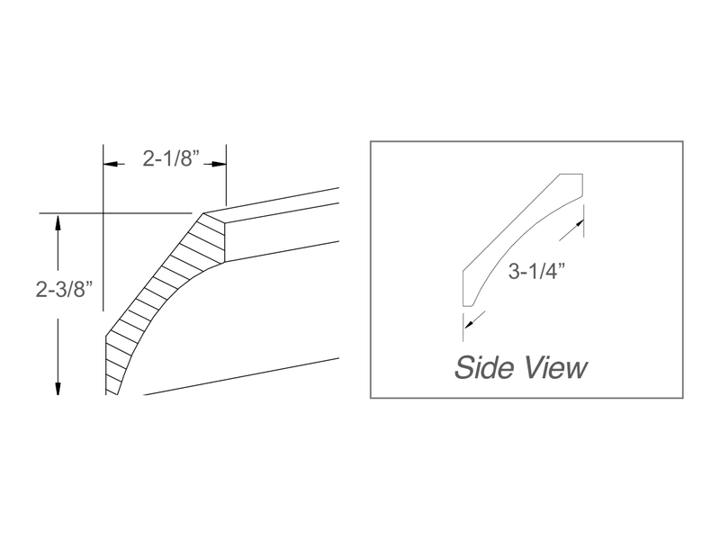 Molding / panel drawing — profile and side view