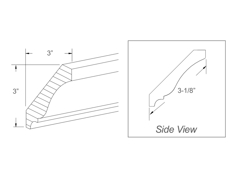Molding / panel drawing — profile and side view