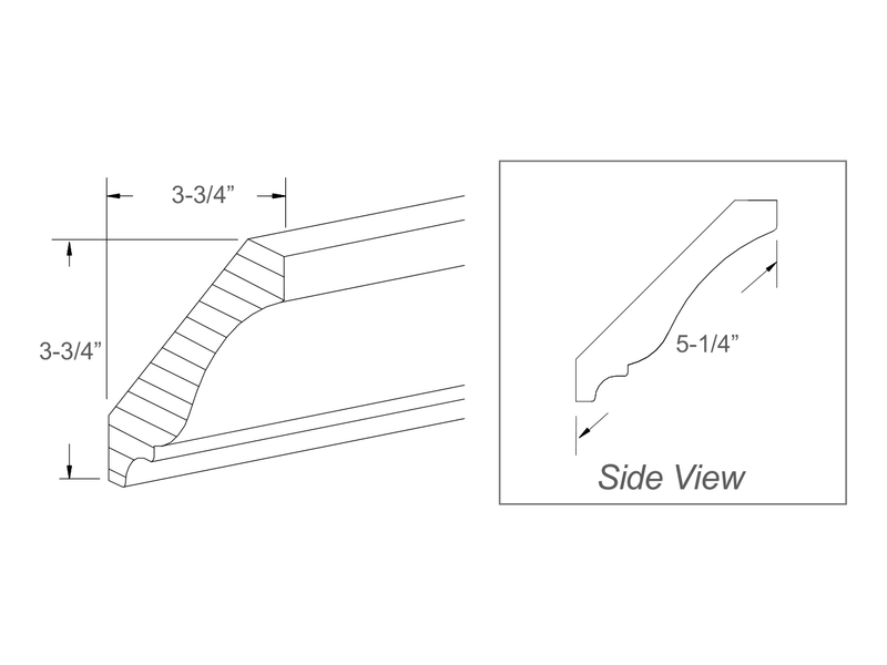Molding / panel drawing — profile and side view