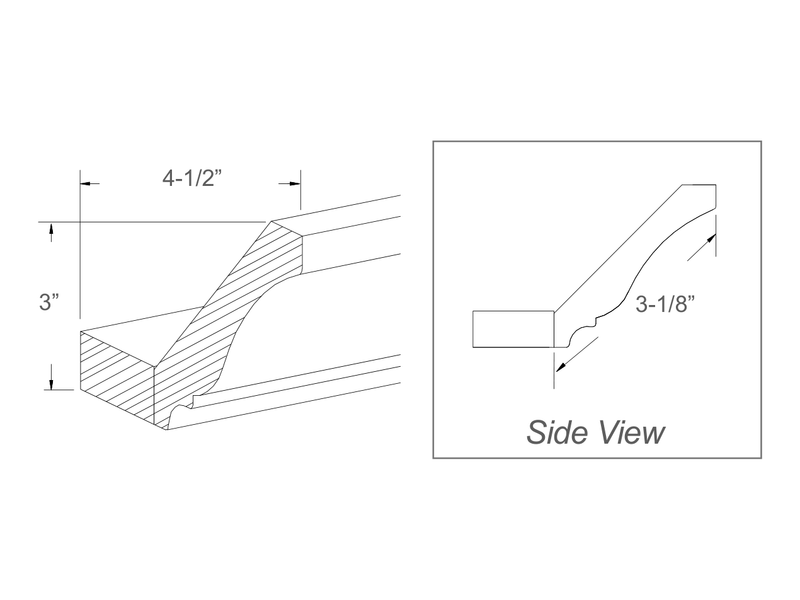 Molding / panel drawing — profile and side view