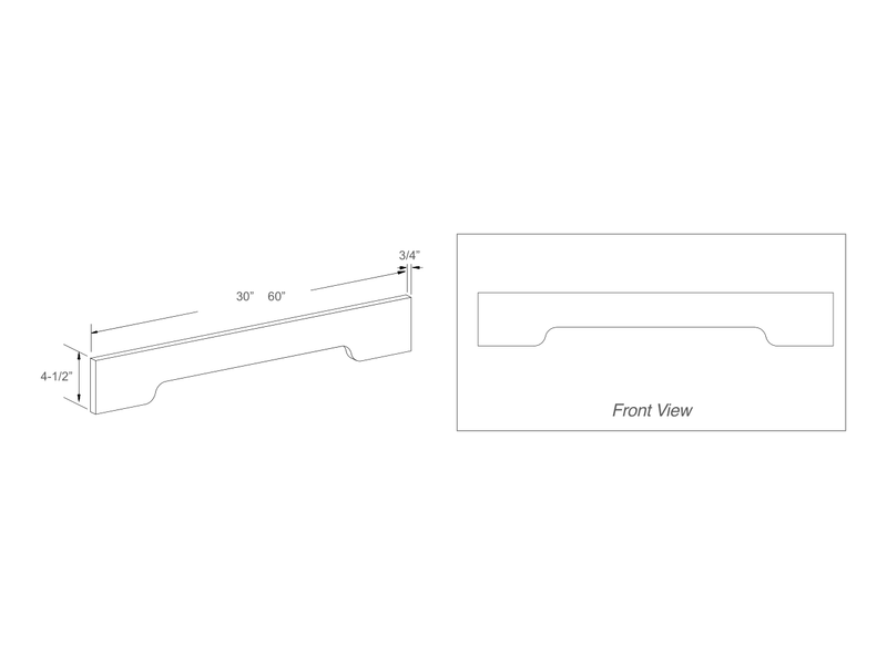 Cabinet drawing — front and side views