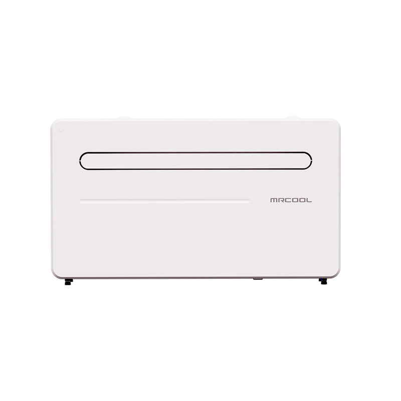 Front view of the white MRCOOL MDM10115D Monoblock heat pump