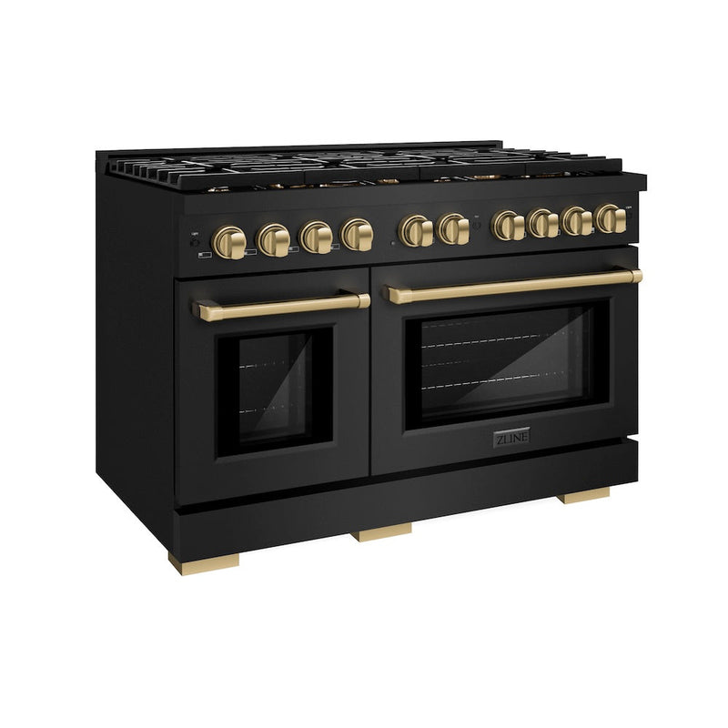 ZLINE SGRBZ-48-CB Autograph Edition 48 in. Gas Range in Black Stainless Steel