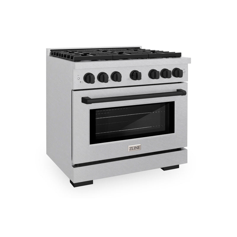 ZLINE SGRSZ-36-MB Autograph Edition 36 in. Gas Range in Satin Stainless Steel