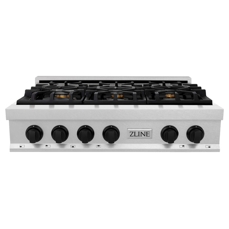 ZLINE RTSZ-36-MB Autograph Edition 36 in. Rangetop in Satin Stainless Steel