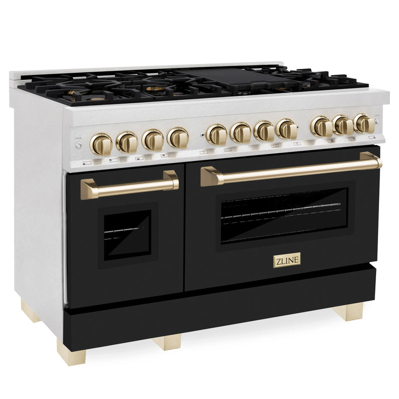 ZLINE RASZ-BLM-48-G Autograph Edition 48 in. Dual Fuel Range in Satin Stainless Steel