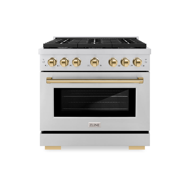 ZLINE SDRZ-36-G Autograph Edition 36 in. Dual Fuel Range in Stainless Steel