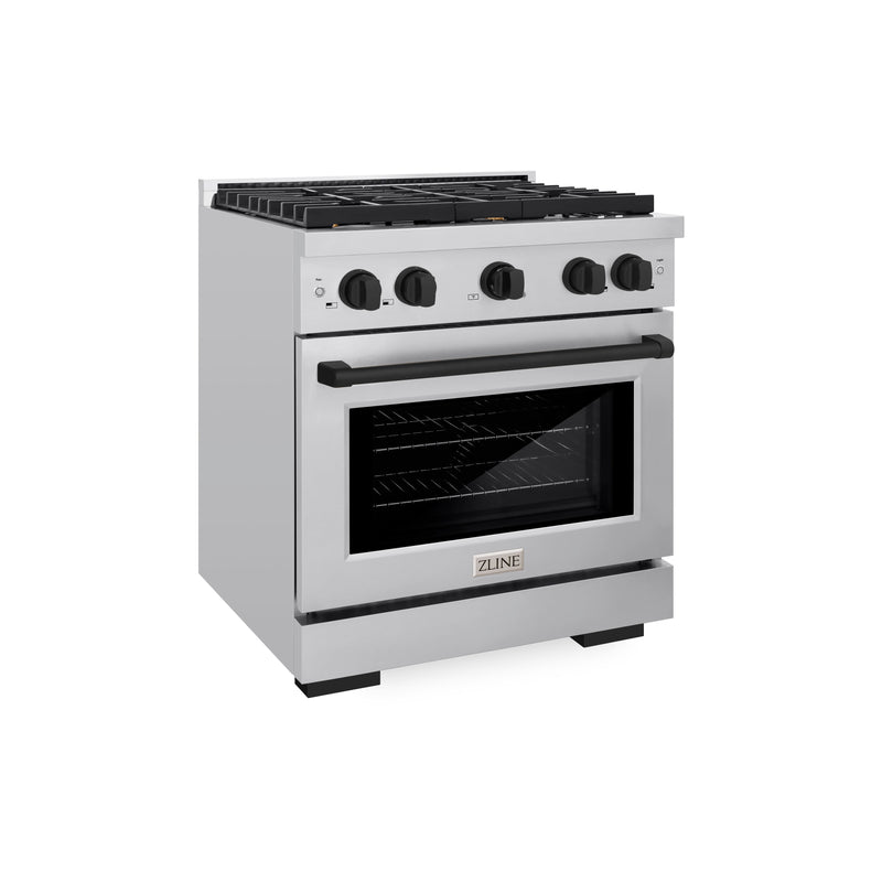 ZLINE SGRZ-30-MB Autograph Edition 30 in. Gas Range in Stainless Steel