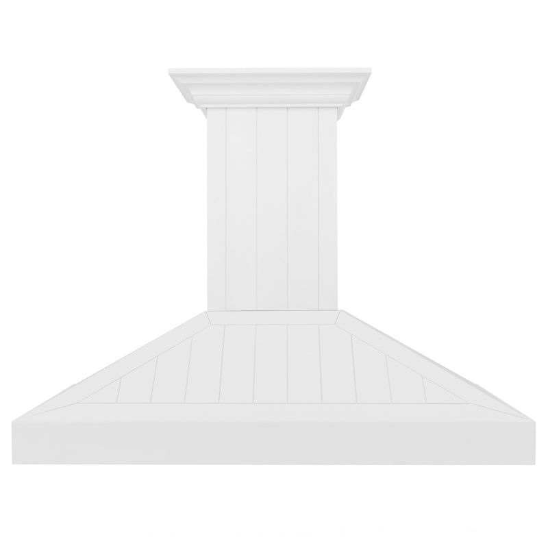 ZLINE 48 in. Wooden Wall Mount Range Hood in Shiplap Bright White Finish (KPWW-48) ZLINE