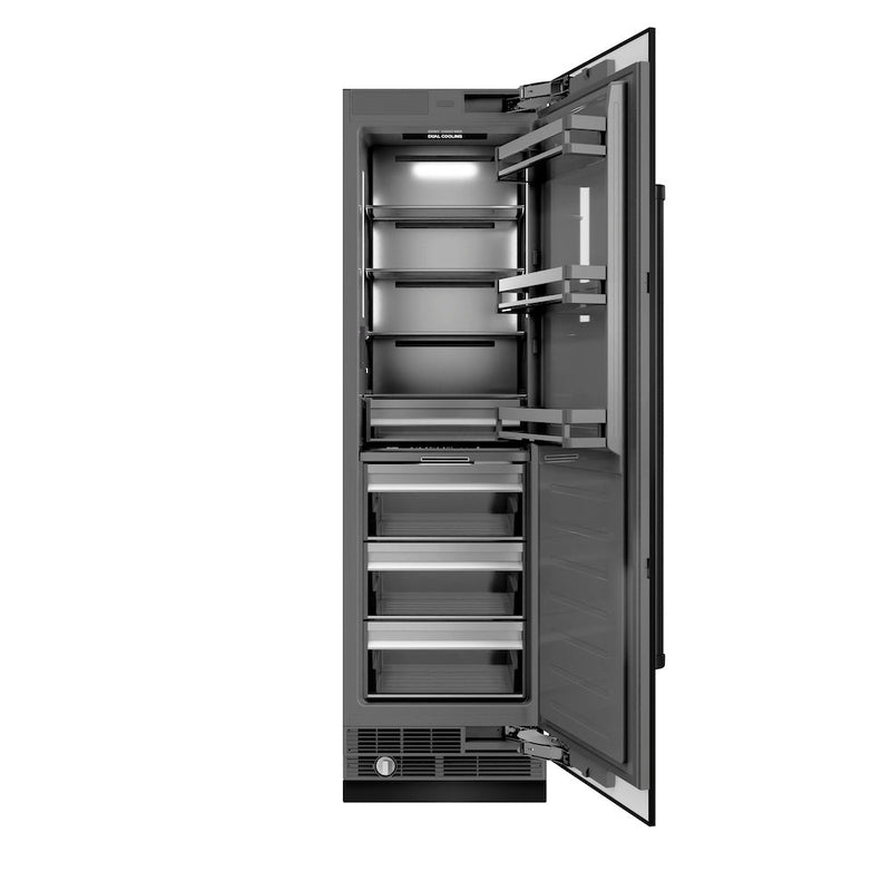 ZLINE 24 in. 12.5 cu. ft. Column Refrigerator in Black Stainless Steel with Graphite Gray Interior (RCRV-BS-24) ZLINE