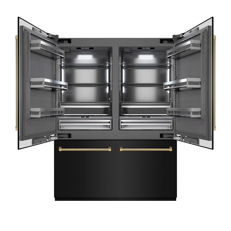 ZLINE GRBIVZ-BS60KG Autograph Edition 60 in. Built-In French Door Refrigerator in Panel Ready