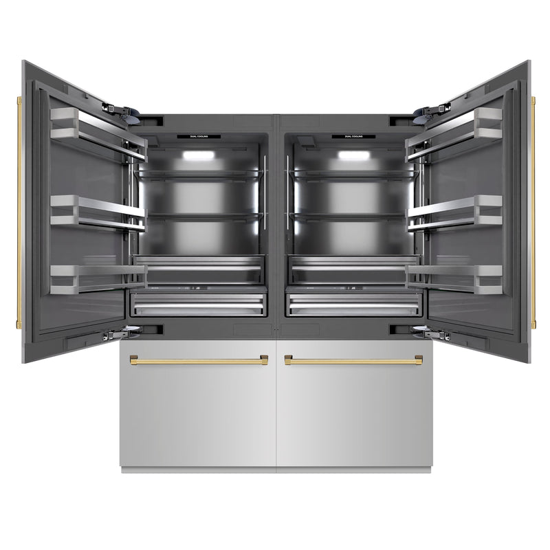ZLINE GRBITZ-304-72G Autograph Edition 72 in. French Door Refrigerator in Panel Ready