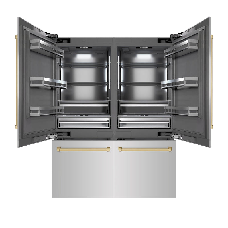 ZLINE GRBIVZ-304-60CB Autograph Edition 60 in. French Door Refrigerator in Panel Ready