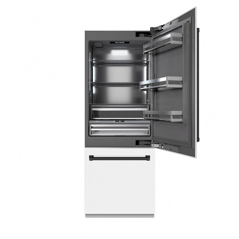 ZLINE GRBIVZ-WM-30-MB Autograph Edition 30 in. Bottom Freezer Refrigerator in Panel Ready