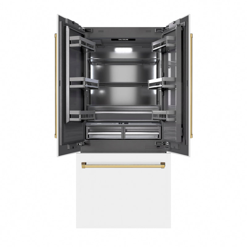 ZLINE GRBIVZ-WM-36-G Autograph Edition 36 in. French Door Refrigerator in Panel Ready