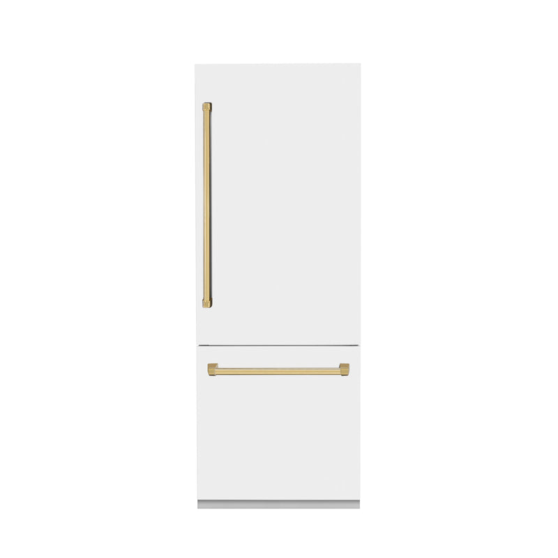 ZLINE RBIVZ-WM-30-G Autograph Edition 30 in. Bottom Freezer Refrigerator in Panel Ready