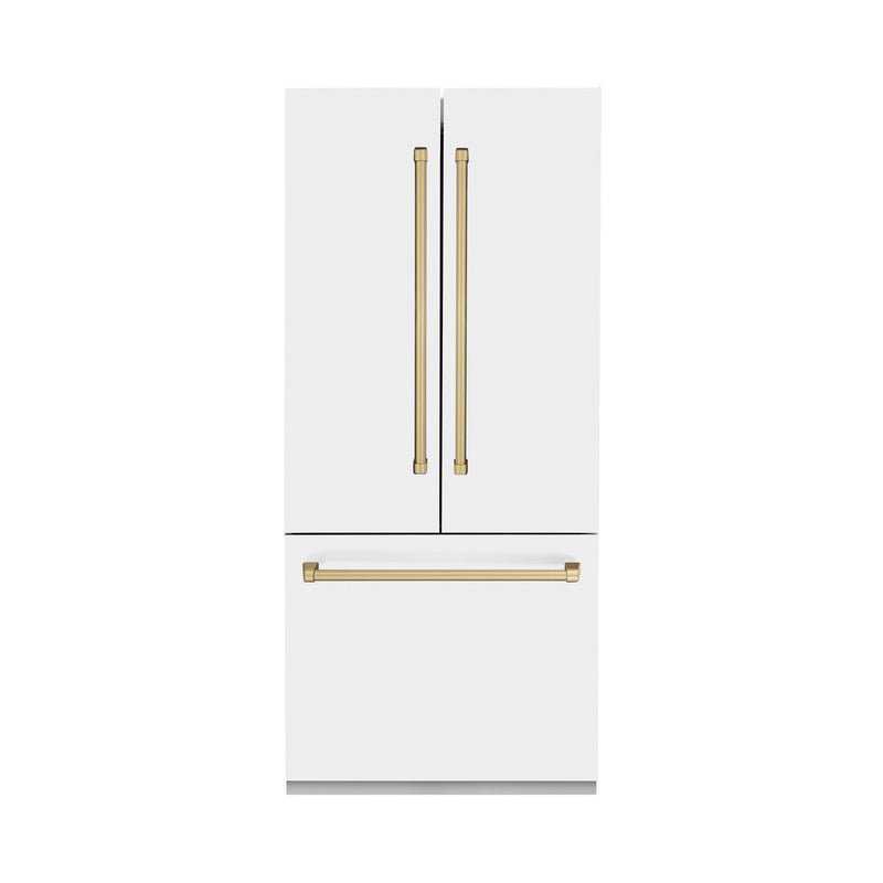 ZLINE RBIVZ-WM-36-CB Autograph Edition 36 in. French Door Refrigerator in Panel Ready