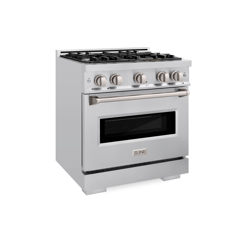 ZLINE 30 in. 4.2 cu. ft. Classic Gas Range with 4 Burner Cooktop and Convection Gas Oven in Stainless Steel (CGR30) ZLINE