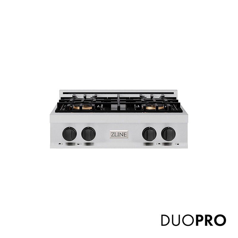 ZLINE PCRTZ-30-MB Autograph Edition 30 in. Gas Rangetop in Stainless Steel