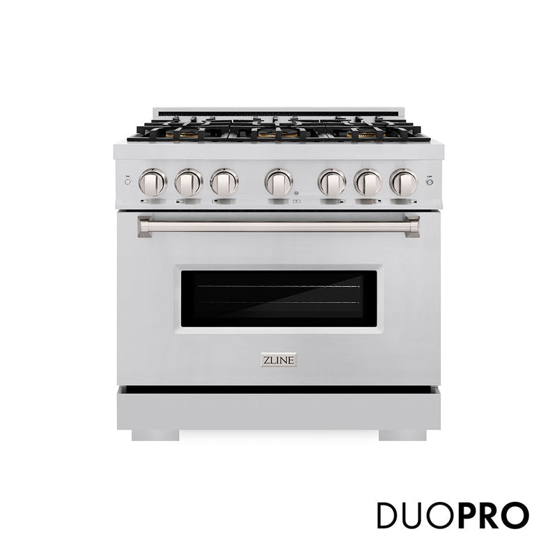 ZLINE 36 in. Classic Gas Range in Stainless Steel with 8 Burner DuoPro Cooktop (PCGR36) ZLINE