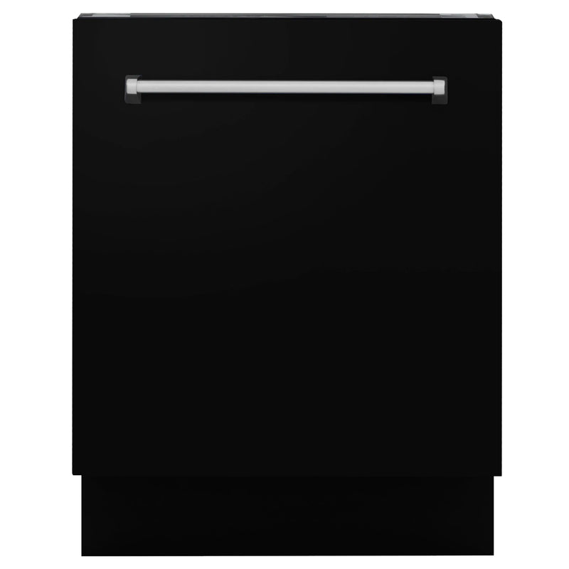 ZLINE 18 in. Tallac Series 3rd Rack Top Control Dishwasher with a Stainless Steel Tub with Black Stainless Panel, 51dBa (DWV-BS-18) Zline