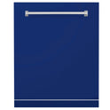 ZLINE 24" Monument Dishwasher Panel in Blue Gloss with Traditional Handle (DPMT-BG-24)