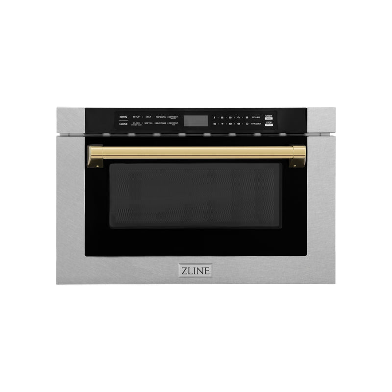 ZLINE MWDZ-1-SS-H-G Autograph Edition 24 in. Microwave Drawer in Satin Stainless Steel