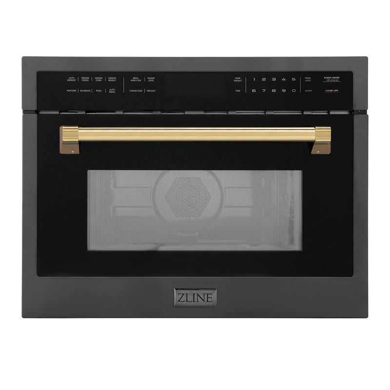 ZLINE MWOZ-24-BS-G Autograph Edition 24 in. Microwave in Black Stainless Steel