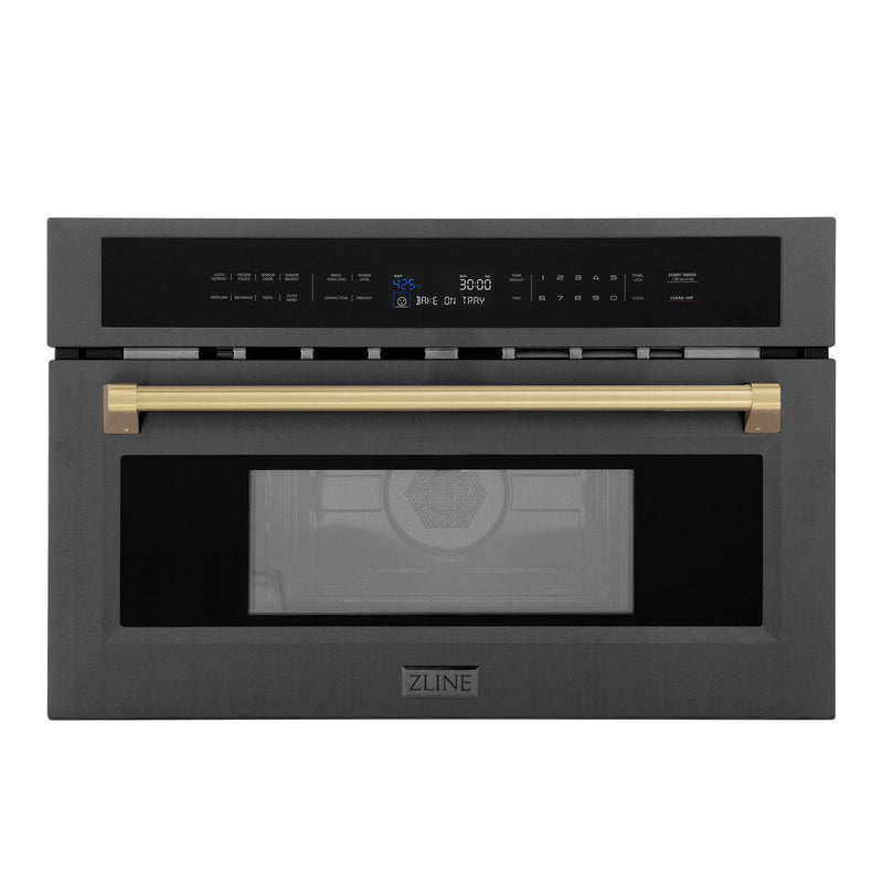 ZLINE MWOZ-30-BS-CB Autograph Edition 30 in. Microwave in Black Stainless Steel