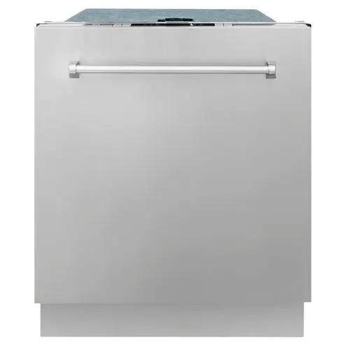 ZLINE 24 in. Top Control Dishwasher with Stainless Steel Panel and Traditional Style Handle, 52dBa (DW-304-H-24) Zline