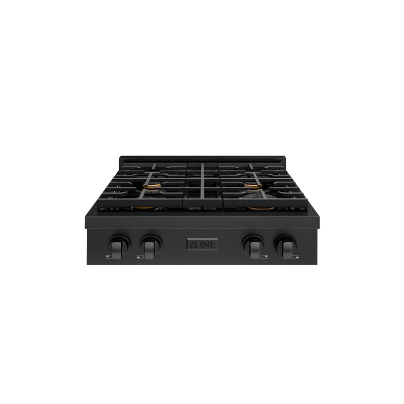 ZLINE SRTB-BR-30 30 in. Rangetop in Black Stainless Steel