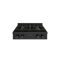 ZLINE 30 in. Paramount Gas Rangetop with 4 Brass Burners and Porcelain Cooktop in Black Stainless Steel (SRTB-BR-30)