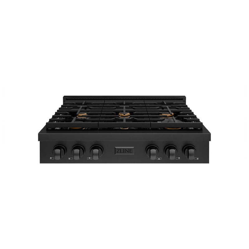 ZLINE SRTB-BR-36 36 in. Rangetop in Black Stainless Steel