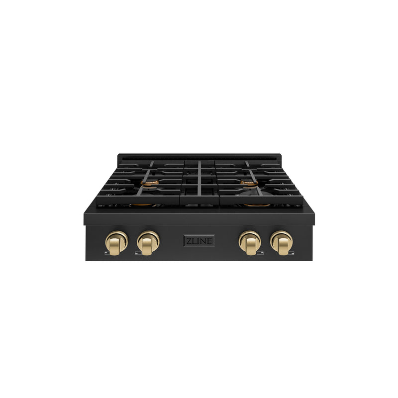 ZLINE SRTBZ-30-CB Autograph Edition 30 in. Rangetop in Black Stainless Steel