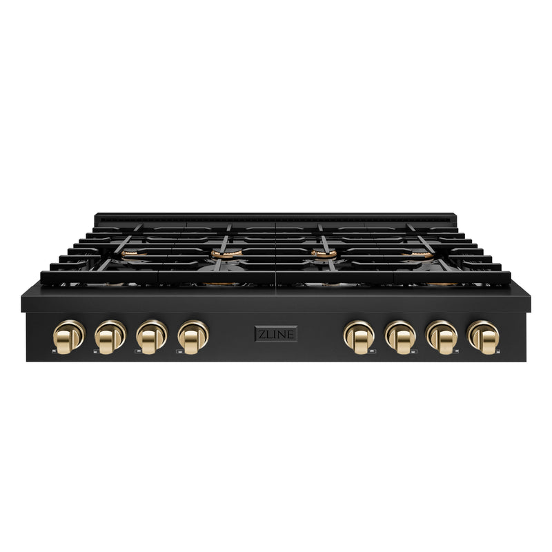 ZLINE SRTBZ-48-G Autograph Edition 48 in. Rangetop in Black Stainless Steel