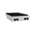 ZLINE 30 in. Autograph Edition Paramount Gas Rangetop with 4 Burners and Porcelain Cooktop in Satin Stainless Steel with Matte Black Accents (SRTSZ-30-MB)