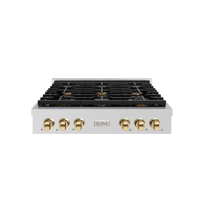 ZLINE SRTZ-36-G Autograph Edition 36 in. Rangetop in Stainless Steel