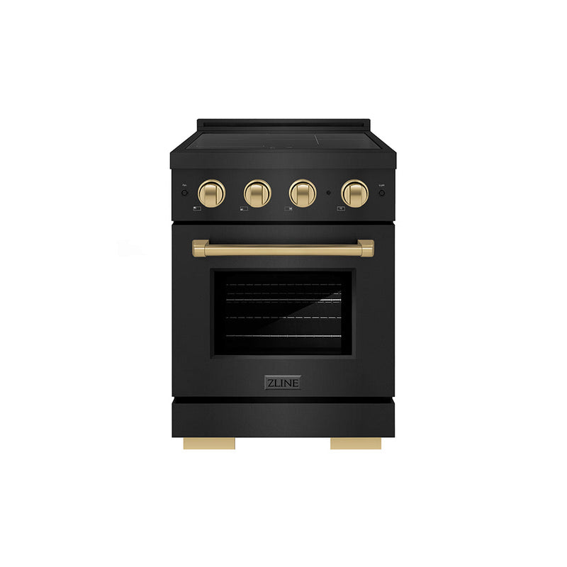 ZLINE SINRBZ-24-CB Autograph Edition 24 in. Induction Range in Black Stainless Steel