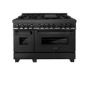 ZLINE Freestanding Range in Black Stainless Steel (Dual Fuel) (RAB-48)