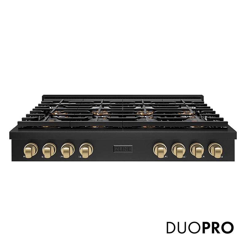 ZLINE PSRTBZ-48-G Autograph Edition 48 in. Gas Rangetop in Black Stainless Steel
