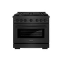 ZLINE 36 in. 5.2 cu. ft. Paramount Gas Range with 6 Burner Cooktop and Convection Gas Oven in Black Satin Stainless Steel (SGRBS-36)