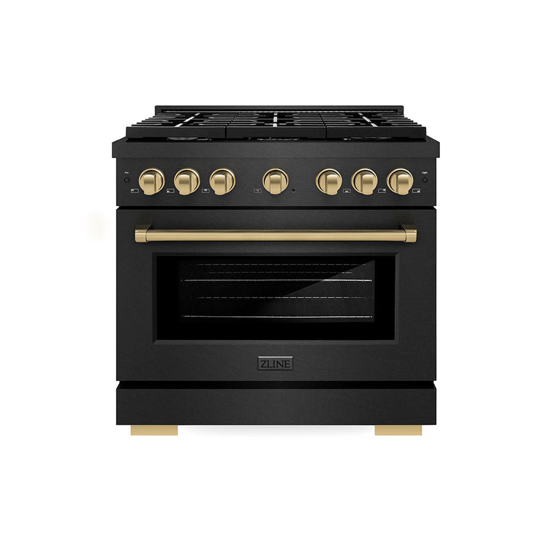 ZLINE Autograph Edition 36 in. 5.2 cu. ft. Paramount Gas Range with 6 Burner Cooktop and Convection Gas Oven (SGRBSZ-36-CB)